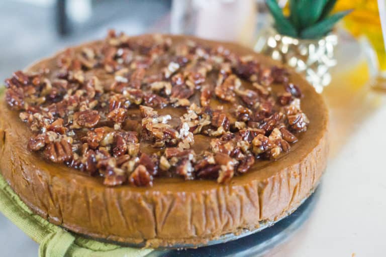 Keto Pumpkin Pie With Candied Pecans The Hungry Elephant