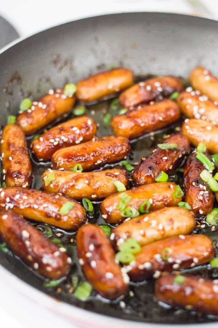 Best Keto Appetizer - Sesame Sauced Sausages - The Hungry Elephant