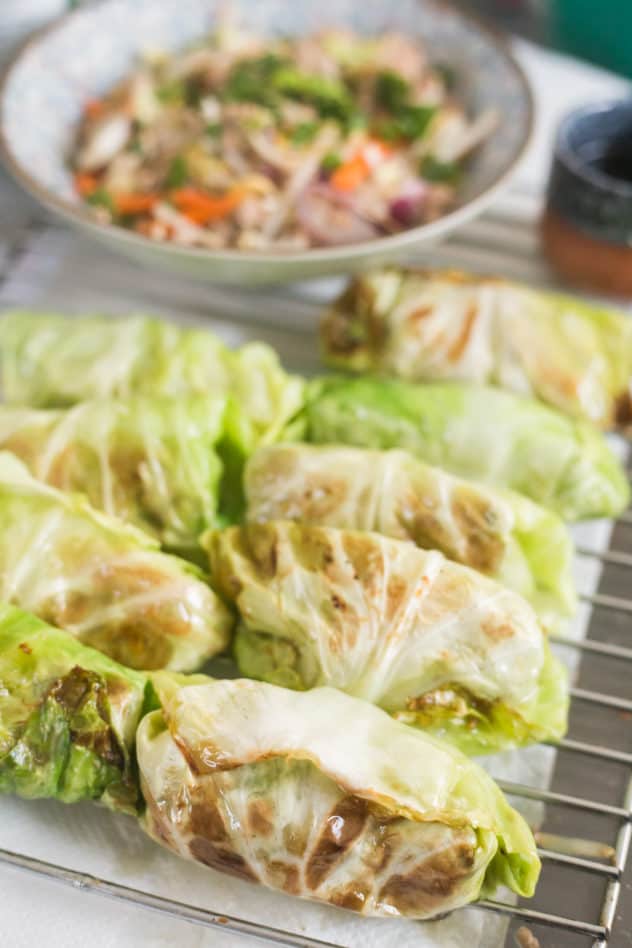 Keto Egg Roll (In a Bowl or Wrap) || Cabbage Rolls - The Hungry Elephant