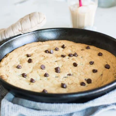 Keto Chocolate Chip Skillet Cookie - All Day I Dream About Food